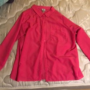 Bright pink button up